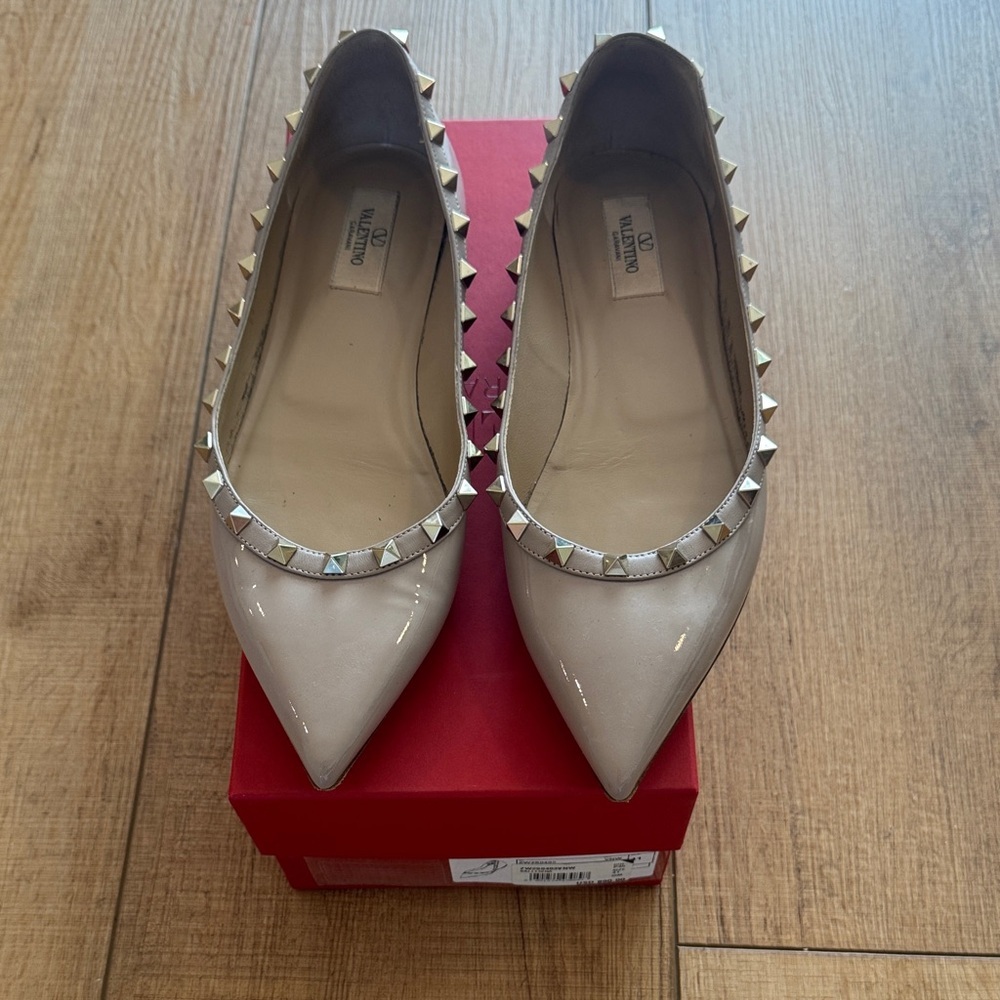 Valentino Nude Studded Flats